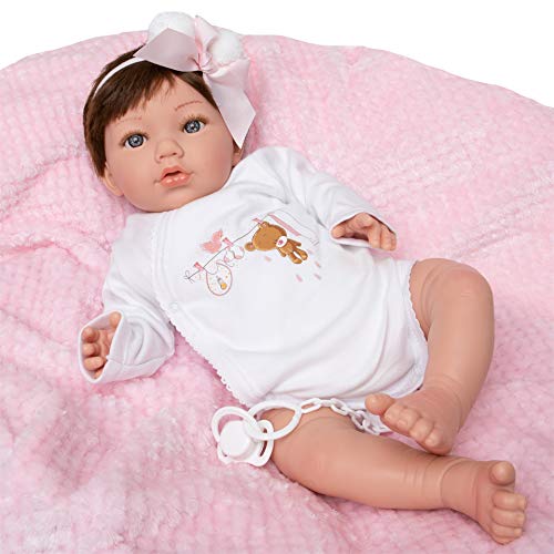 MARÍA JESÚS Bebe Reborn Silicona Muñecos Reborn con Decorado con rojeces y Pliegues, 2kg de Peso y Efecto caída Cabeza, Muñecas Reborn de Vinilo Siliconado, Muñecas para niñas Hechas en España