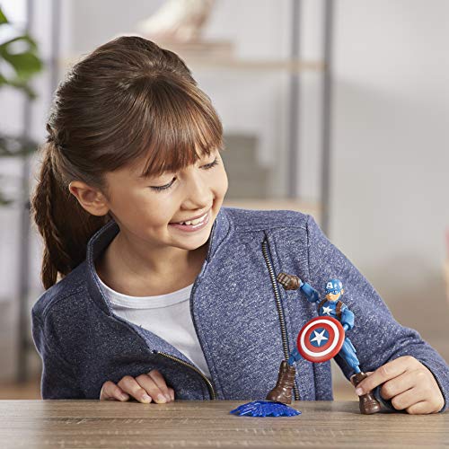 Marvel acción de los Vengadores Bend and Flex de 15 cm, Figura de Capitán América, Incluye un Accesorio de Efecto, para niños a Partir de 6 años, Multicolor (Hasbro E7869)