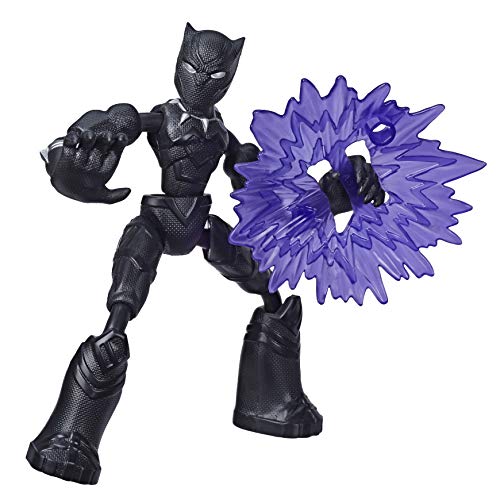 Marvel acción de los Vengadores Bend and Flex de 15 cm, Figura de Pantera Negra Flexible, Incluye Accesorios de Efecto, para niños a Partir de 6 años, Multicolor (Hasbro E7868)