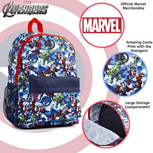 Marvel Avengers Mochila Niño, Mochilas Escolares Juveniles con Superheroes Capitan America Iron Man Hulk y Thor, Mochila para Deporte Viaje Colegio, Regalos para Niños Adolescentes