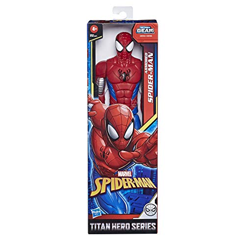 Marvel- Figura Spiderman Web Warriors Titan con 5 Puntos DE ARTICULACIÓN 30 CM Mod. SDOS, Color Multicolor. (Hasbro E85225X3)