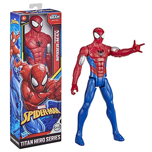 Marvel- Figura Spiderman Web Warriors Titan con 5 Puntos DE ARTICULACIÓN 30 CM Mod. SDOS, Color Multicolor. (Hasbro E85225X3)