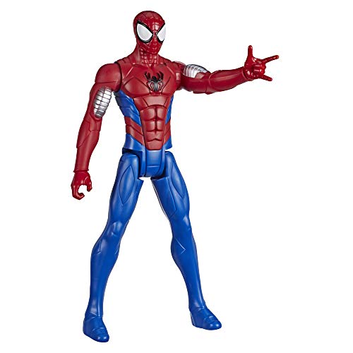 Marvel- Figura Spiderman Web Warriors Titan con 5 Puntos DE ARTICULACIÓN 30 CM Mod. SDOS, Color Multicolor. (Hasbro E85225X3)