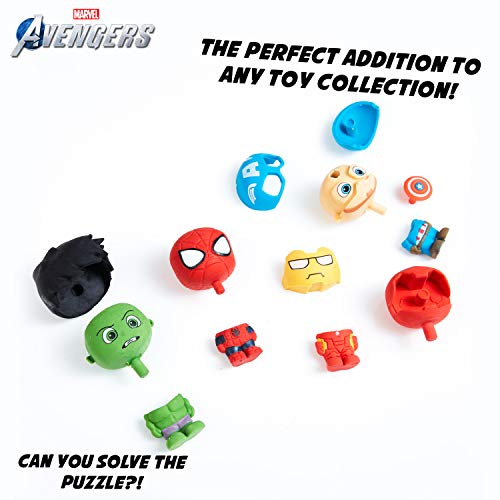 Marvel Figuras para Niños, Pack 5 Muñecos Iron Man Spiderman Capitan America y Hulk, Gomas de Borrar Coleccionables, Regalos Originales para Niños Edad 3+