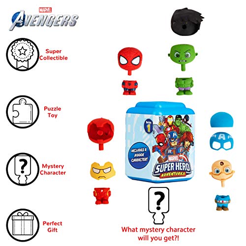 Marvel Figuras para Niños, Pack 5 Muñecos Iron Man Spiderman Capitan America y Hulk, Gomas de Borrar Coleccionables, Regalos Originales para Niños Edad 3+