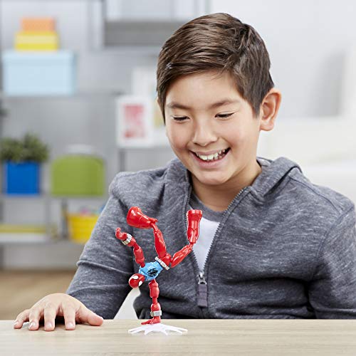 Marvel Spider-Man Bend and Flex Marvel Figura de acción de araña Escarlata, Figura Flexible de 15.2 cm, Incluye Accesorio Web, para niños a Partir de 4 años