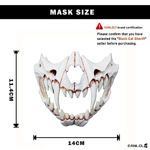 Máscara de calavera de resina de media cara, máscara de cosplay de tigre, máscara de media máscara de calavera, máscara de Halloween, disfraz, Halloween