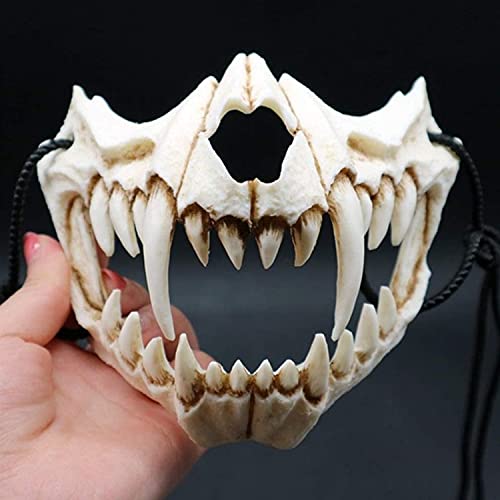 Máscara de calavera de resina de media cara, máscara de cosplay de tigre, máscara de media máscara de calavera, máscara de Halloween, disfraz, Halloween