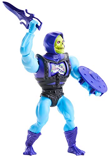 Masters of the Universe (Masters del Universo Orígenes) Figura Skeletor, muñeco articulado de juguete con accesorios (Mattel GVL77)