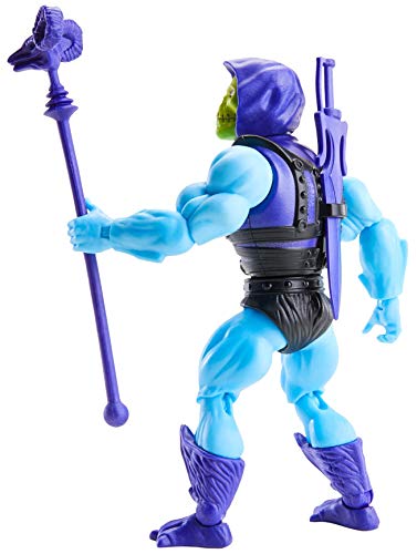 Masters of the Universe (Masters del Universo Orígenes) Figura Skeletor, muñeco articulado de juguete con accesorios (Mattel GVL77)