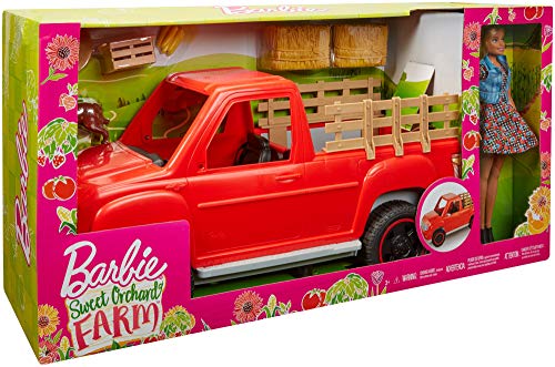 Mattel Barbie-Camión de la Granja, muñeca granjera con perrito, coche y accesorios, juguete +3 años, multicolor GFF52 , color/modelo surtido