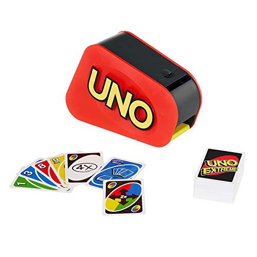 Mattel Games Juego de cartas UNO Extreme, juego de mesa con lanzador de cartas con luces y sonidos (Mattel GXY75)