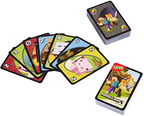 Mattel Games Juego de cartas UNO Minecraft, juego de mesa para niños + 7 años (Mattel FPD61)