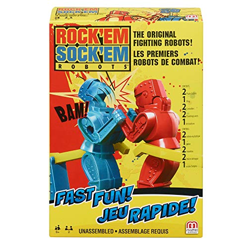 Mattel Games -Rock'em Sock'em robots de lucha, juegos niños +6 años (FMW26)