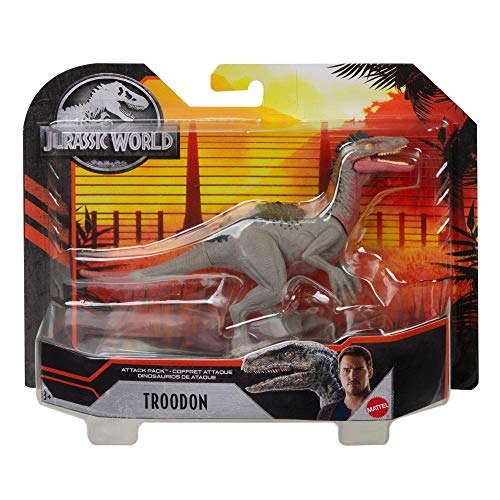 Mattel GVF32 Attack Pack de Jurassic World - Dinosaurio Troodon de juguete, a partir de 4 años