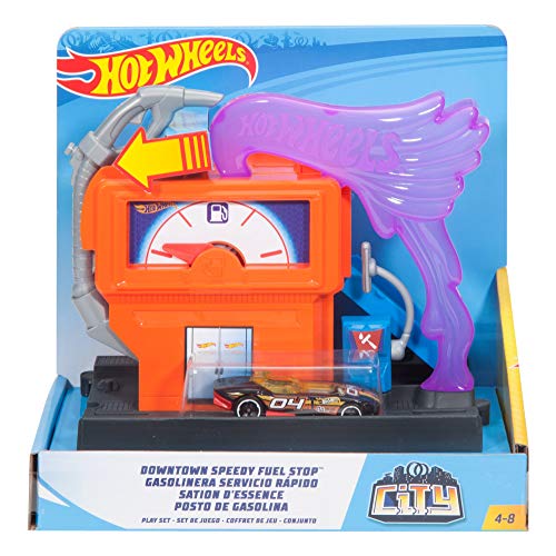 Mattel Hot Wheels-Carreras en la gasolinera, pistas de coches de juguete niños +4 años, multicolor FMY97 , color/modelo surtido