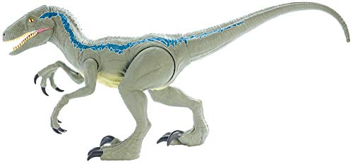 Mattel - Jurassic World Velocirráptor Blue Supercolosal, Dinosaurio de Juguete (Mattel GCT93)