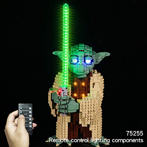 MBKE Juego de luces LED para Lego 75255 Star Wars Yoda, kit de iluminación con mando a distancia compatible con Lego 75255