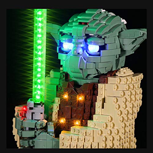 MBKE Juego de luces LED para Lego 75255 Star Wars Yoda, kit de iluminación con mando a distancia compatible con Lego 75255