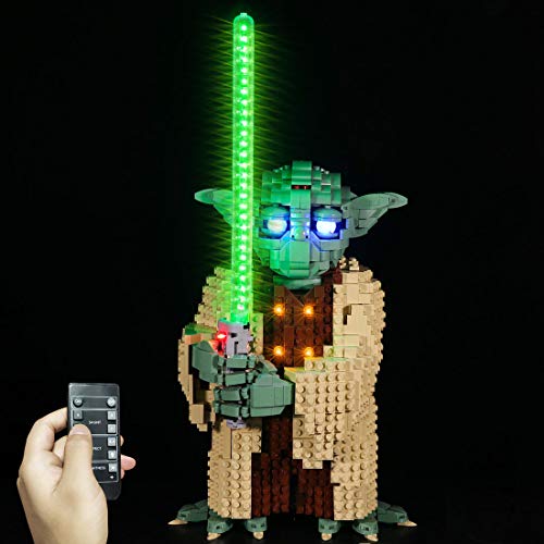 MBKE Juego de luces LED para Lego 75255 Star Wars Yoda, kit de iluminación con mando a distancia compatible con Lego 75255