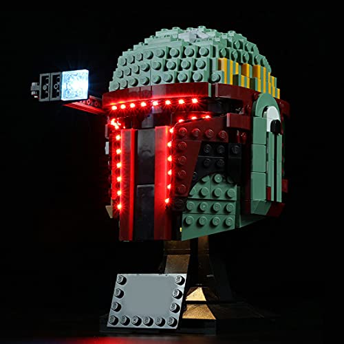 MBKE Juego de luces para casco Lego 75277 Star Wars Boba Fett, kit de iluminación LED con caja de batería compatible con Lego 75277