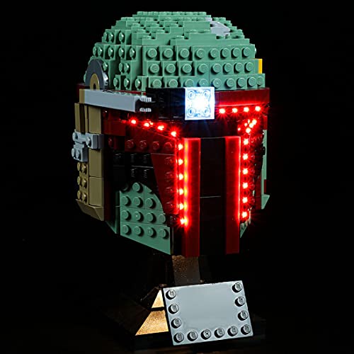 MBKE Juego de luces para casco Lego 75277 Star Wars Boba Fett, kit de iluminación LED con caja de batería compatible con Lego 75277