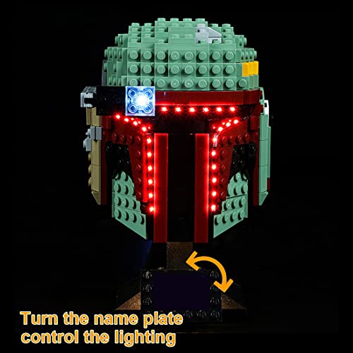 MBKE Juego de luces para casco Lego 75277 Star Wars Boba Fett, kit de iluminación LED con caja de batería compatible con Lego 75277