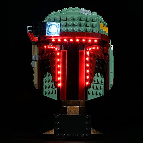 MBKE Juego de luces para casco Lego 75277 Star Wars Boba Fett, kit de iluminación LED con caja de batería compatible con Lego 75277