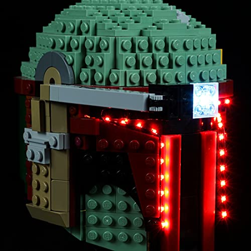 MBKE Juego de luces para casco Lego 75277 Star Wars Boba Fett, kit de iluminación LED con caja de batería compatible con Lego 75277