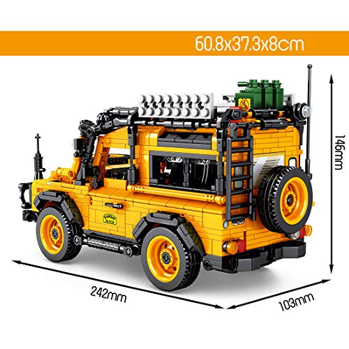 MBKE Technic - Kit de construcción de coche todoterreno para Land Rover Defender, 1053 piezas, 4 x 4, juego de bloques de construcción compatible con Lego Technic