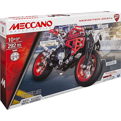 Meccano Elite Motorcycle Ducati Juego de construcción de varios modelos de vehículos 292pieza(s) - Juegos de construcción (Juego de construcción de varios modelos de vehículos, 10 año(s), 292 pieza(s), Negro, Metálico, Rojo, Metal, China)