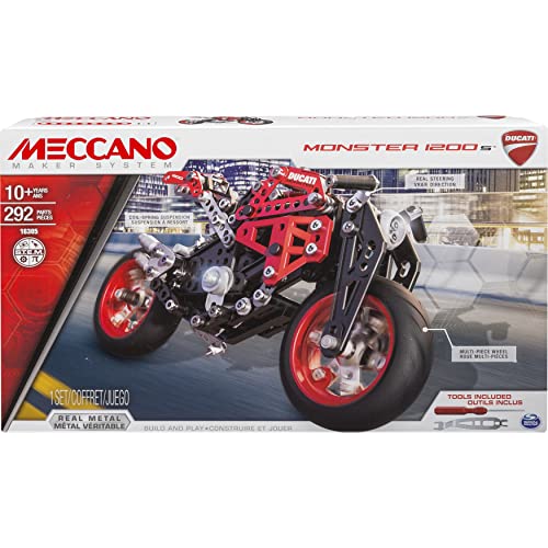 Meccano Elite Motorcycle Ducati Juego de construcción de varios modelos de vehículos 292pieza(s) - Juegos de construcción (Juego de construcción de varios modelos de vehículos, 10 año(s), 292 pieza(s), Negro, Metálico, Rojo, Metal, China)