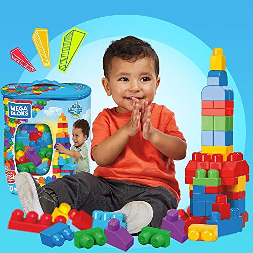 Mega Bloks Bolsa clásica con 80 bloques de construcción, juguete para bebé + 1 año Mattel DCH63)