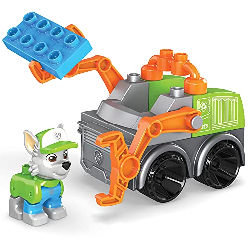 Mega Bloks La Patrulla Canina Camión de reciclaje de Rocky Vehículo de juguete de bloques de construcción, regalo para niños +1 año Mattel GYH93