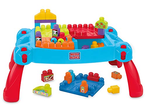 MEGA Bloks Mesa Preescolar 3 en 1, juguete con bloques de construcción para bebé +1 año (Mattel CNM42)