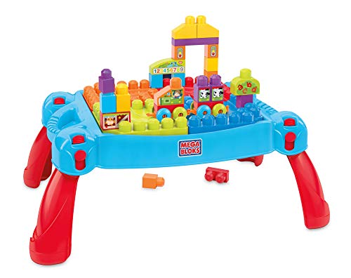 MEGA Bloks Mesa Preescolar 3 en 1, juguete con bloques de construcción para bebé +1 año (Mattel CNM42)