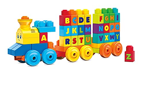 Mega Bloks Tren musical ABC, juguete de construcción para bebé + 1 año (Mattel FWK22)