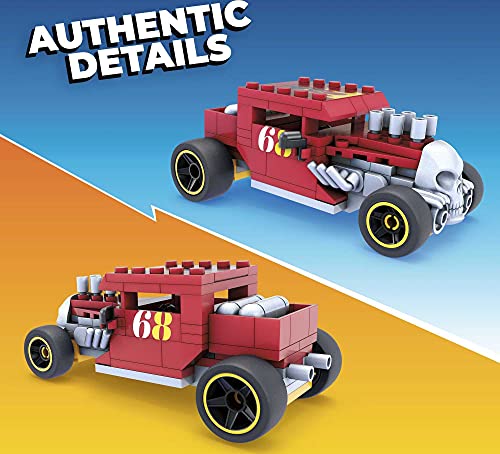 Mega Construx Hot Wheels Bone Shaker Coche de juguete de bloques de construcción, incluye figura, para niños +5 años (Mattel GVM29)