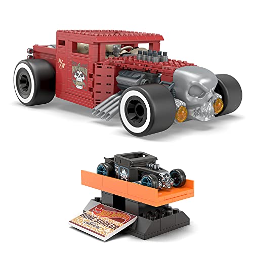 Mega Construx Hot Wheels Bone Shaker Coche de juguete de bloques de construcción, incluye figura, para niños +5 años (Mattel HBD50)