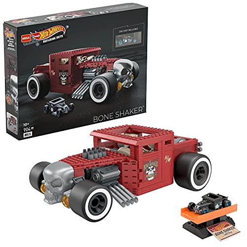 Mega Construx Hot Wheels Bone Shaker Coche de juguete de bloques de construcción, incluye figura, para niños +5 años (Mattel HBD50)