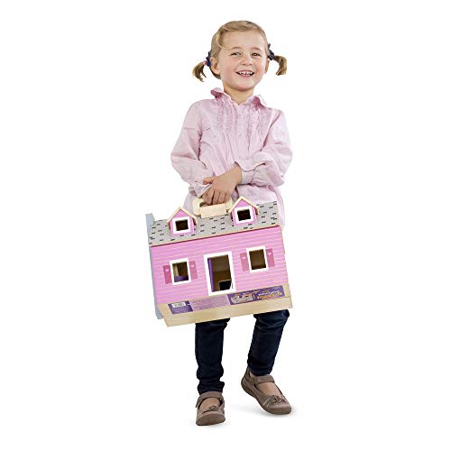 Melissa & Doug- Fold and go Casita de muñecas (13701)