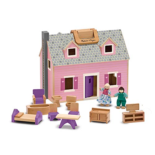 Melissa & Doug- Fold and go Casita de muñecas (13701)