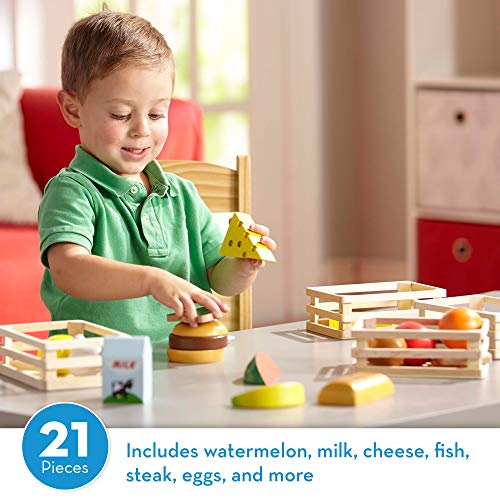 Melissa & Doug- Food Groups Set Comida de Juguete de Madera, Multicolor, 3+ (271)