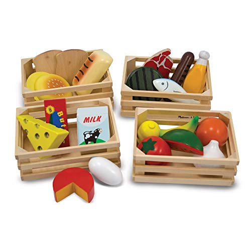 Melissa & Doug- Food Groups Set Comida de Juguete de Madera, Multicolor, 3+ (271)