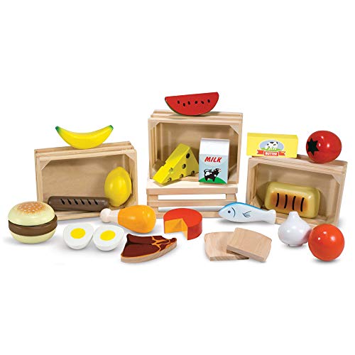 Melissa & Doug- Food Groups Set Comida de Juguete de Madera, Multicolor, 3+ (271)