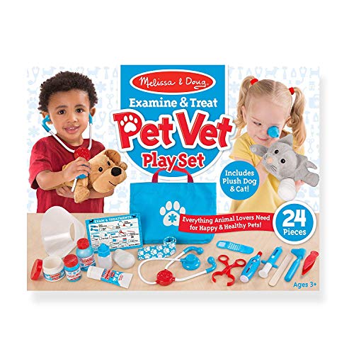 Melissa & Doug Melissa & Doug Examine and Treat Pet Vet Play Set (24 Pcs) , Multicolor (Melissa & Doug 18520)