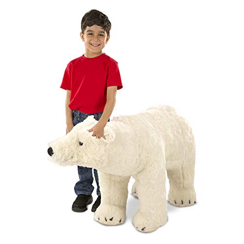 Melissa & Doug - Oso polar gigante - Animal de peluche realista (casi un metro de largo)