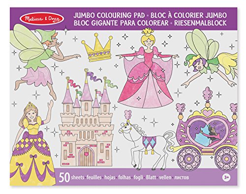 Melissa & Doug- Princesas y Hadas Bloc Gigante para Colorear, Multicolor (14263) , color/modelo surtido