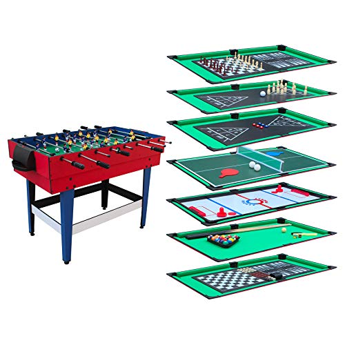 Mesa Multijuego 12 en 1 con bandejas modulables de juego, Billar, Futbolín, Ping-Pong, Hockey,,,