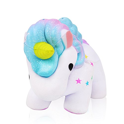 mi ji Squishy Kawaii,Squishy Unicornio,Squishy Doll de Diseño Animado Perfumada Lenta Levantar Exquisito Niño Juguete antiestrés (Galaxia)